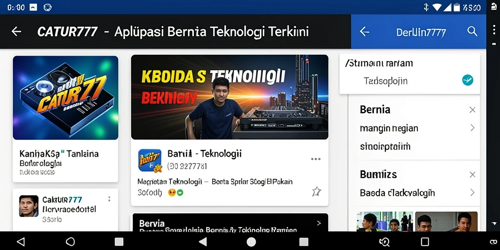 Tampilan antarmuka utama aplikasi CATUR777 yang modern dan fungsional.