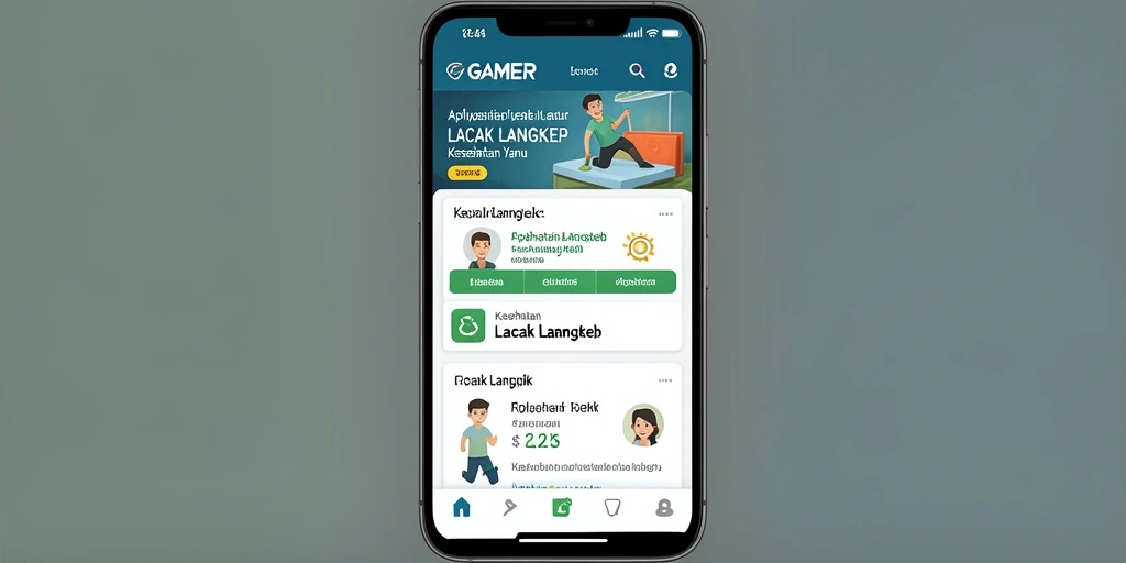 Antarmuka aplikasi GAMERP yang menarik dan fungsional untuk pelacakan langkah.