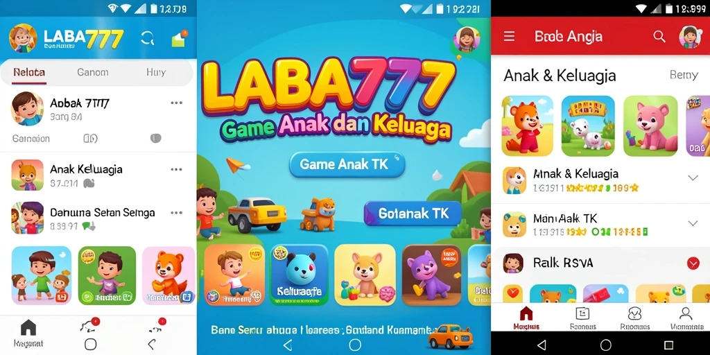 Tampilan antarmuka berwarna-warni LABA777 yang ramah anak.
