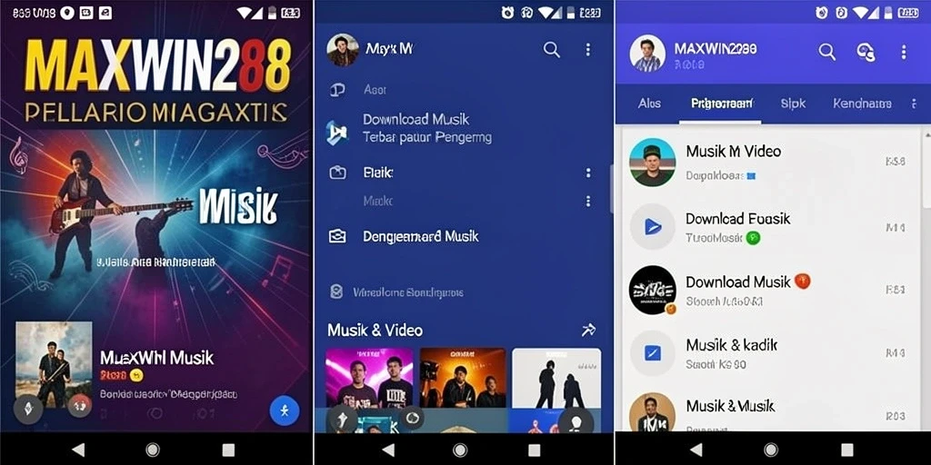 Antarmuka sederhana dan fungsional dari aplikasi Download Musik.