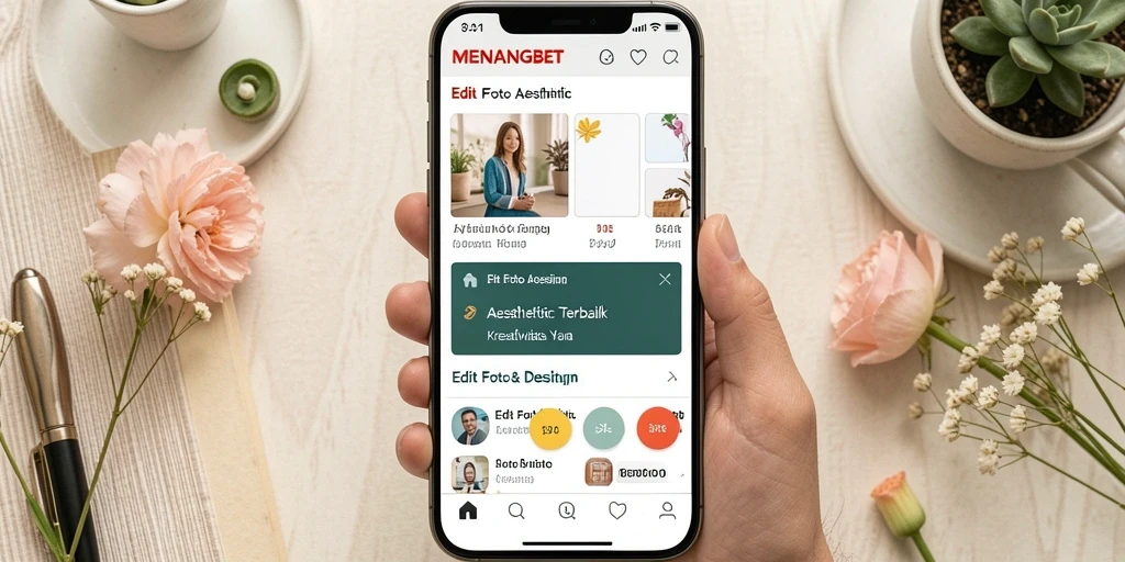 Antarmuka MENANGBET yang memukau untuk Edit Foto Aesthetic.
