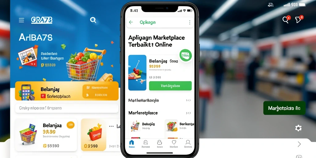 Antarmuka modern dan fungsional di aplikasi ORA78 untuk belanja online.