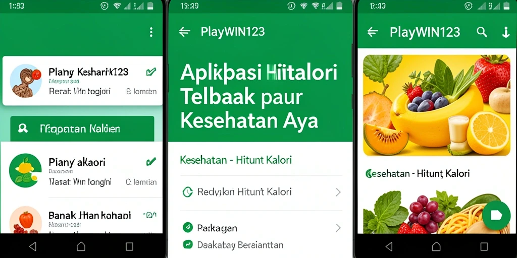 Tampilan antarmuka PLAYWIN123 untuk menghitung kalori dengan mudah.