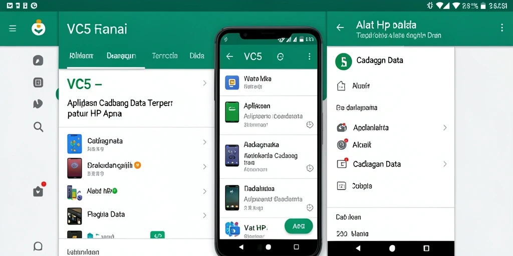 Antarmuka utama aplikasi VC5 untuk cadangan data yang aman.