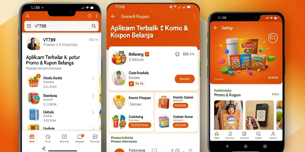 Antarmuka VT789 yang menarik dan mudah digunakan untuk menemukan kupon.